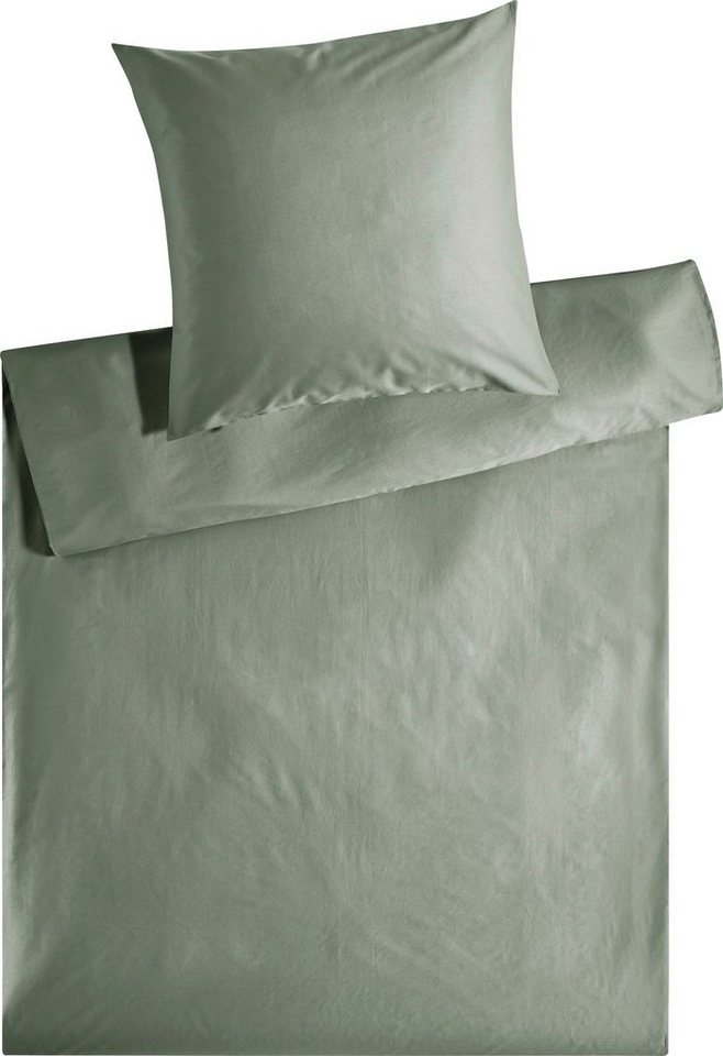 Bettwäsche Edel-Satin Uni in 135x200, 155x220 oder 200x200 cm, Kneer, Satin, 2 teilig, Bettwäsche aus Baumwolle in Satin-Qualität, unifarbene Bettwäsche von Kneer