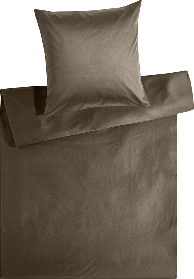 Bettwäsche Edel-Satin Uni in 135x200, 155x220 oder 200x200 cm, Kneer, Satin, 3 teilig, Bettwäsche aus Baumwolle in Satin-Qualität, unifarbene Bettwäsche von Kneer