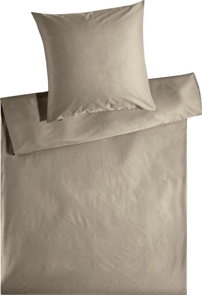 Bettwäsche Edel-Satin Uni in 135x200, 155x220 oder 200x200 cm, Kneer, Satin, 3 teilig, Bettwäsche aus Baumwolle in Satin-Qualität, unifarbene Bettwäsche von Kneer