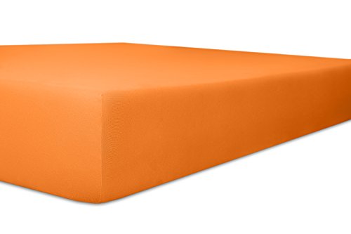 Kneer Spannbettlaken, Baumwolle, 65 Orange, 120x200-130x220 cm von Kneer