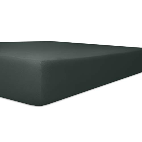 Kneer Spannbetttuch, Elasthan Baumwolle, Schwarz, 160x200x4-12cm von Kneer