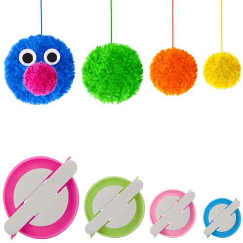 4 Größen Pompon Pom Pom machen für Fluff Ball Weaver Nadel Handwerk DIY Wolle Strick-Craft Werkzeug Set Dekoration von jgpuk von Knewmart