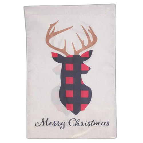 Weihnachts-Gartenflagge, Frohe Weihnachten, Büffelkariert, Hirsch, wendbar, für den Außenbereich, Hofpfahl, hängende Dekoration Weihnachts-Gartenflagge, Frohe Weihnachten, Büffelkariert, Hirsch, wendbar, für den Außenbereich, Hofpfahl, hängende Dekoration von Knextion Inc