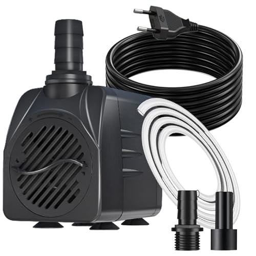 Springbrunnenpumpe 10W 600L/H Teichpumpe Mit 3m Extra-Langes Kabel Schutz vor Überhitzung Funktion Ultra Leise Aquariumpumpe Wasserpumpen für Brunnen, Hydroponik-Systeme, Submersible Tauchpumpe Springbrunnenpumpe 10W 600L/H Teichpumpe Mit 3m Extra-Langes Kabel Schutz vor Überhitzung Funktion Ultra Leise Aquariumpumpe Wasserpumpen für Brunnen, Hydroponik-Systeme, Submersible Tauchpumpe von Knifel