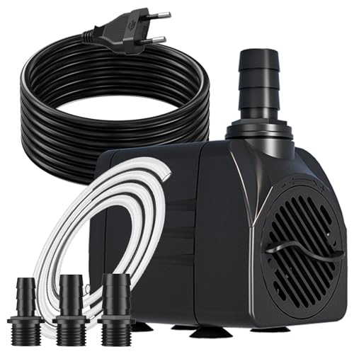 Springbrunnenpumpe 25W 1500L/H Teichpumpe Mit 3m Extra-Langes Kabel Schutz vor Überhitzung Funktion Ultra Leise Aquariumpumpe Wasserpumpen für Brunnen, Hydroponik-Systeme, Submersible Tauchpumpe Springbrunnenpumpe 25W 1500L/H Teichpumpe Mit 3m Extra-Langes Kabel Schutz vor Überhitzung Funktion Ultra Leise Aquariumpumpe Wasserpumpen für Brunnen, Hydroponik-Systeme, Submersible Tauchpumpe von Knifel