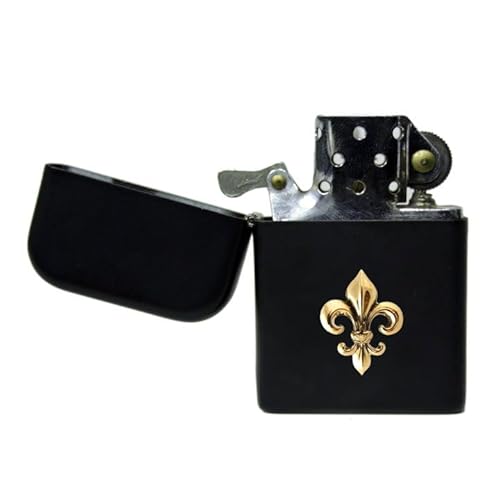 Knight Fleur de lis Benzinfeuerzeug schwarz matt Sturmfest von Knight