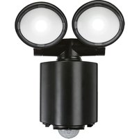 230 v IP55 Twin Spot LED-Sicherheitsleuchte – Schwarz – FL16ABK - Knightsbridge von Knightsbridge