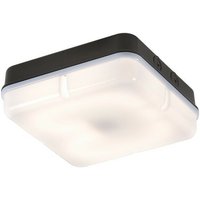 Knightsbridge - Emergency Bulkhead mit Opaldiffusor und schwarzer Basis, IP65 28W Square von Knightsbridge