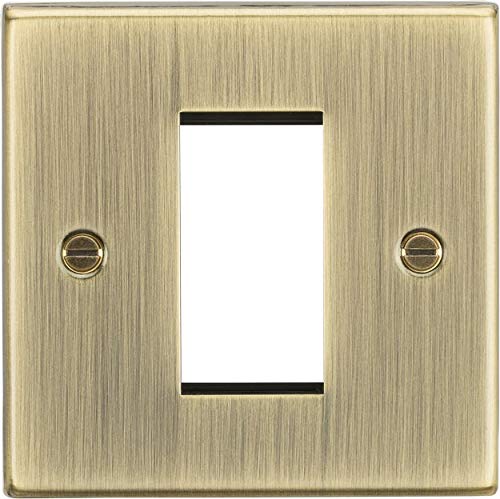 Knightsbridge CS1GAB Modulare Frontplatte mit quadratischem Rand, 1 G, Messing antik-Optik von Knightsbridge