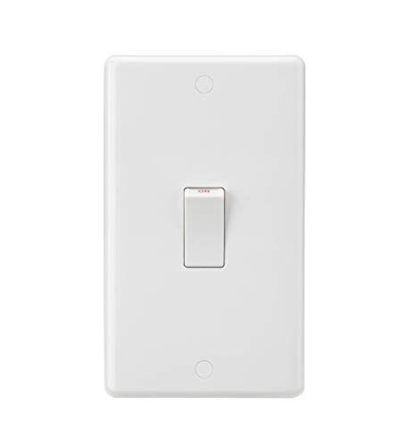 Knightsbridge CU8332N DP-Schalter mit gebogenem Rand, 45 A, mit Neon, Weiß von Knightsbridge