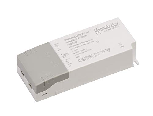 Knightsbridge Dimmbarer LED-Treiber IP20, 12 V, 25 W, Gleichstrom, konstante Spannung, Weiß von Knightsbridge