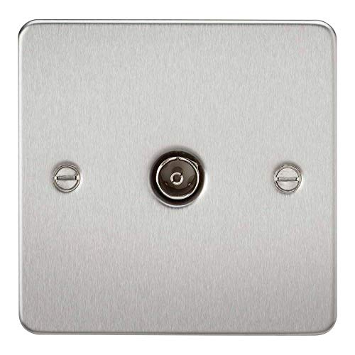 Knightsbridge FP0100BC FP0100 FPAV0100BC TV-Ausgang (nicht isoliert), flache Blende, 1 G, 230 V, gebürstetes Chrom von Knightsbridge