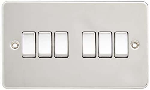 Knightsbridge FP4200PC FPAV4200PC Flache Abdeckung, Zwei-Wege-Schalter, 10 A, 6 G, poliertes Chrom von Knightsbridge