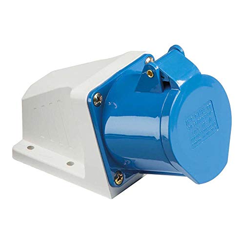 Knightsbridge IN0012 Winkel-Steckdose, 2P+E, 240 V, IP44, 32 A, blau, Kunststoff von Knightsbridge