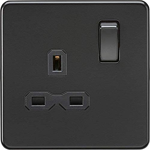 Knightsbridge SFR7000MBB Screwless Decorative schraubenlos, Mattes schwarz, Socket-Single von Knightsbridge