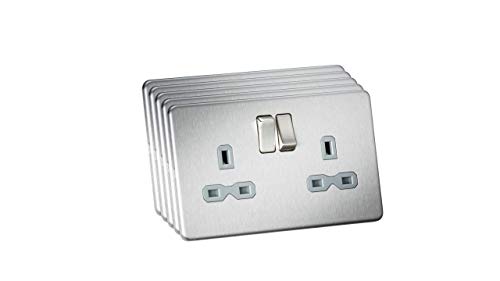 Knightsbridge SFR9000BCG Schraubenlos 13 A Doppelsteckdose, gebürstetes Chrom Knightsbridge SFR9000BCG Schraubenlos 13 A Doppelsteckdose, gebürstetes Chrom von Knightsbridge