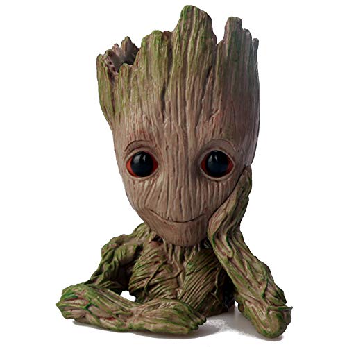 KnikGlass Baby Groot Blumentopf/Stifthalter - Übertopf Pflanzen Deko Figur Pflanztöpfe Blumentöpfe Stifthalter Groot für Büro und Wohnheim Desktop Dekoration (D) von KnikGlass