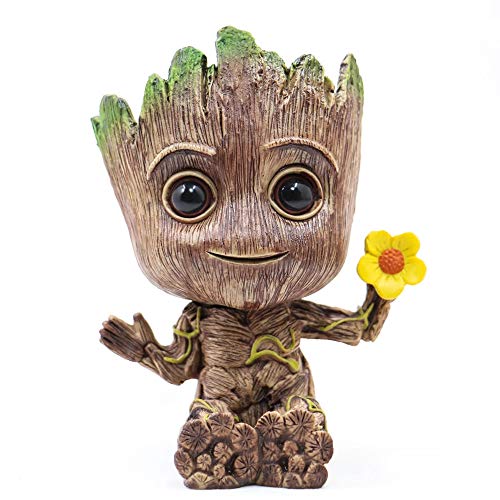 KnikGlass Baby Groot Blumentopf/Stifthalter - Übertopf Pflanzen Deko Figur Pflanztöpfe Blumentöpfe Stifthalter Groot für Büro und Wohnheim Desktop Dekoration (F) von KnikGlass