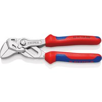 86 05 150 S02 Zangenschlüssel mit aufgerauten Backen mit Mehrkomponenten-Hüllen verchromt 150 mm von Knipex