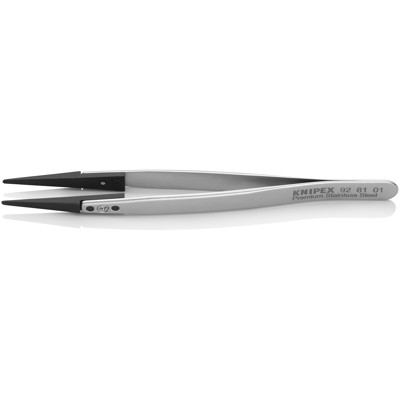 92 81 01 Pinzette mit Wechselspitzen ESD Glatt 130mm von Knipex