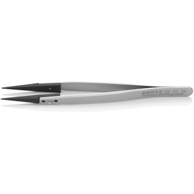 92 81 05 Pinzette mit Wechselspitzen ESD Glatt 130mm von Knipex