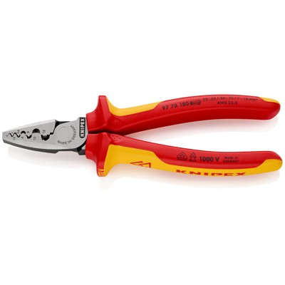 Crimpzange 97 78 180 poliert Mehrkomponenten VDE 0,25-16mm² 180mm von Knipex