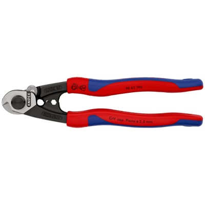 Drahtseilschere 95 62 190 SB poliert Mehrkomponenten ø5 190mm von Knipex