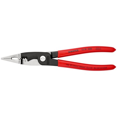 Elektro-Installationszange 13 81 200 poliert kunststoffüberzogen 200mm von Knipex
