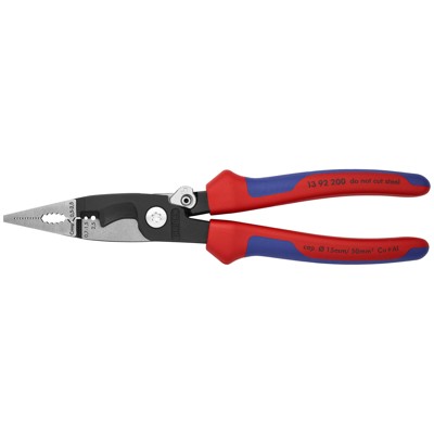 Elektro-Installationszange 13 92 200 SB poliert Mehrkomponenten 200mm von Knipex