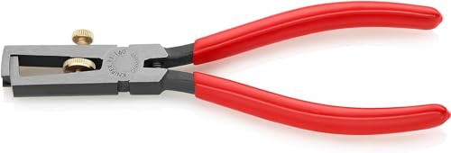 Knipex Abisolierzange mit Öffnungsfeder, universal schwarz atramentiert, mit Kunststoff überzogen 160 mm 11 01 160 von Knipex