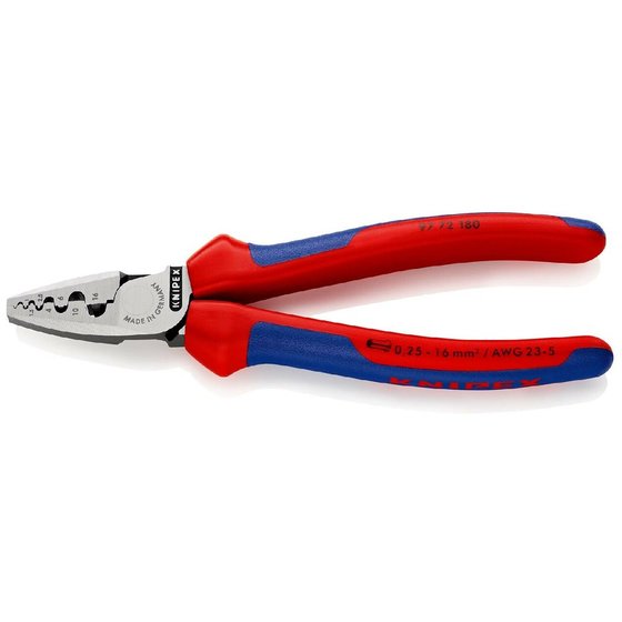 KNIPEX® - Crimpzange für Aderendhülsen mit Mehrkomponenten-Hüllen 180 mm 9772180 von Knipex