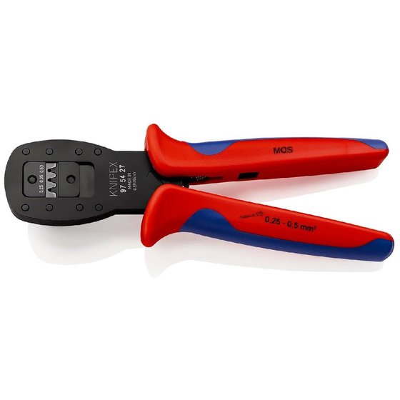 KNIPEX® - Crimpzange für Miniaturstecker Parallelcrimp für Stecker der Serie Micro-Fit™ von Molex LLC brüniert, mit Mehrkomponenten-Hüllen 190 mm 975425 von Knipex