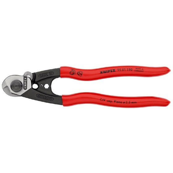 KNIPEX® - Drahtseilschere geschmiedet mit Kunststoff überzogen 190 mm 9561190 von Knipex