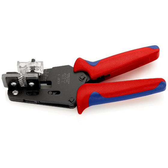 KNIPEX® - Präzisions-Abisolierzange mit Formmessern brüniert, mit Mehrkomponenten-Hüllen 195 mm 121206 von Knipex