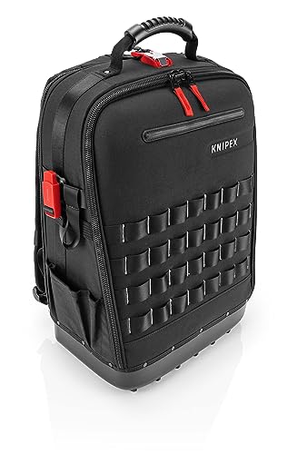 KNIPEX Modular X18 Werkzeugrucksack, leer, 58 Steckmöglichkeiten, 18 l Volumen, mit Laptop-Fach, stabile Bodenschale, 530 x 340 x 210 mm, 00 21 50 LE von Knipex