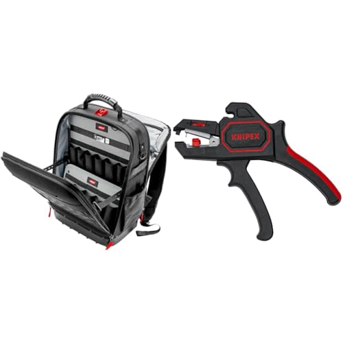 KNIPEX 00 21 50 LE Werkzeugrucksack Modular X18 leer & Automatische Abisolierzange 180 mm 12 62 180 von Knipex