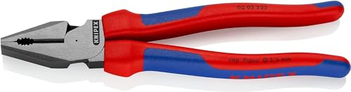 Knipex Kraft-Kombizange schwarz atramentiert, mit Mehrkomponenten-Hüllen 225 mm 02 02 225 von Knipex