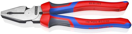 Knipex Kraft-Kombizange schwarz atramentiert, mit Mehrkomponenten-Hüllen 225 mm 02 02 225 von Knipex