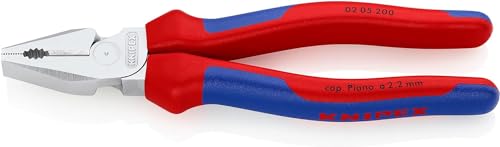 Knipex Kraft-Kombizange verchromt, mit Mehrkomponenten-Hüllen 200 mm 02 05 200 von Knipex