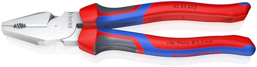 Knipex Kraft-Kombizange verchromt, mit Mehrkomponenten-Hüllen 225 mm 02 05 225 von Knipex