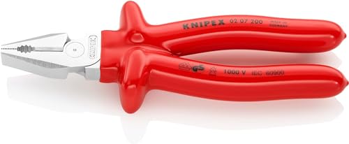 Knipex Kraft-Kombizange verchromt, tauchisoliert, VDE-geprüft 200 mm 02 07 200 von Knipex