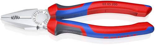 KNIPEX Kombizange verchromt, mit Mehrkomponenten-Hüllen 200 mm 03 05 200 von Knipex