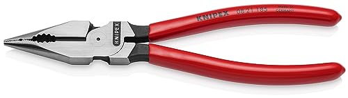 KNIPEX 08 21 185 Spitz-Kombizange mit Kunststoff überzogen schwarz atramentiert 185 mm von Knipex