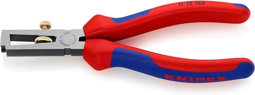 KNIPEX Abisolierzange universal mit Mehrkomponenten-Hüllen schwarz atramentiert 160 mm, 11 12 160 von KNIPEX