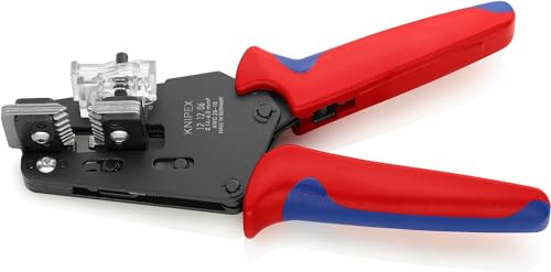 Knipex Präzisions-Abisolierzange mit Formmessern brüniert, mit Mehrkomponenten-Hüllen 195 mm 12 12 06 von Knipex