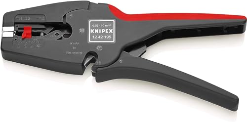 KNIPEX MultiStrip10 Automatische Abisolierzange, 0,03-10,0 mm², einstellbarer Längenanschlag, Abisolierwerkzeug, Abisolierer, 12 42 195 von Knipex