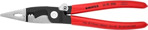 KNIPEX Elektro-Installationszange mit Kunststoff überzogen schwarz atramentiert 200 mm, 13 91 200 KNIPEX Elektro-Installationszange mit Kunststoff überzogen schwarz atramentiert 200 mm, 13 91 200 von KNIPEX