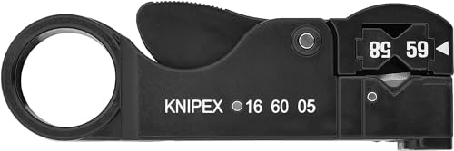 KNIPEX Abisolierwerkzeug für Koaxialkabel in Blister 105 mm, 16 60 05 SB von KNIPEX