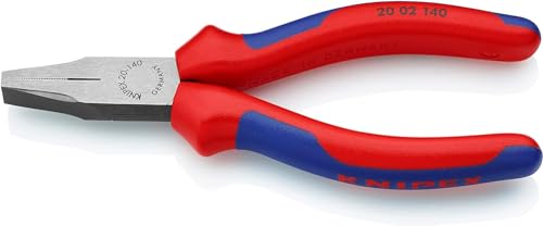 Knipex Flachzange schwarz atramentiert, mit Mehrkomponenten-Hüllen 140 mm 20 02 140 von Knipex