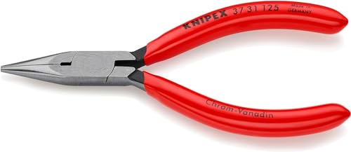 KNIPEX Greifzange für Feinmechanik mit Kunststoff überzogen schwarz atramentiert 125 mm, 37 31 125 von KNIPEX